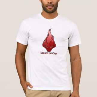 T-shirt Relíquias do logotipo branco do vermelho do T de