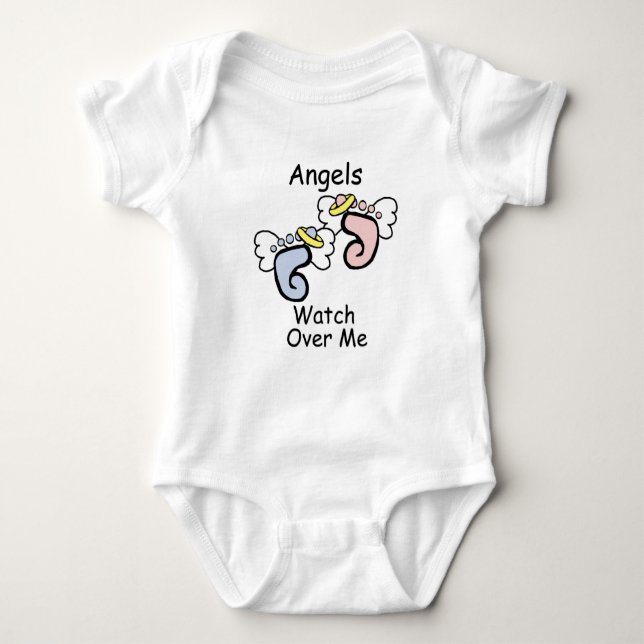 T-shirt Relógio do anjo sobre mim Onsie (Frente)