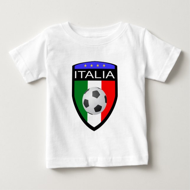 T-shirt Remendo da bandeira de Italia/Italia - com bola de (Frente)
