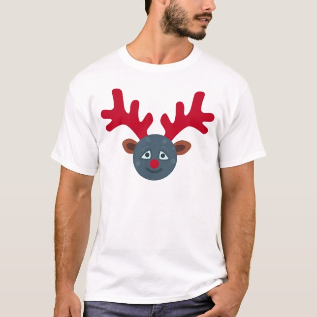 T-shirt rena lua emoji de natal (Frente)