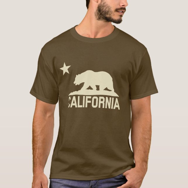 T-shirt República de Califórnia - urso de CA - silhueta (Frente)