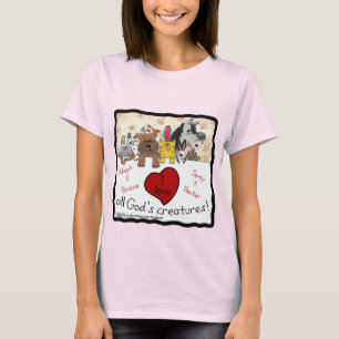 T-shirt Resgate de animais - Eu adoro todas as criaturas d
