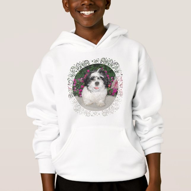 T-shirt Resgate de Cachorro Shih Tzu Preto e Branco (Frente)