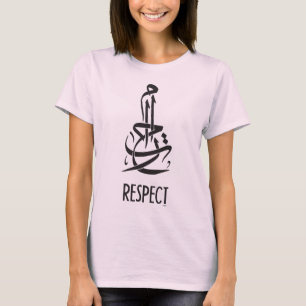 T-shirt Respeite a caligrafia árabe e o inglês