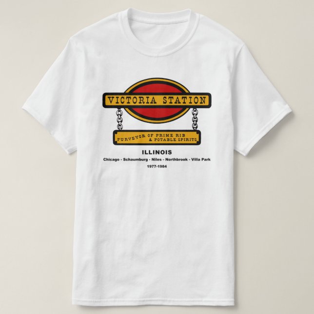 T-shirt Restaurantes da Estação Victoria de Illinois 1977- (Frente do Design)