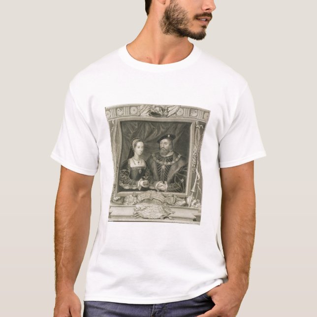T-shirt Retrato de 1496-1533) rainhas de Mary (de France, (Frente)
