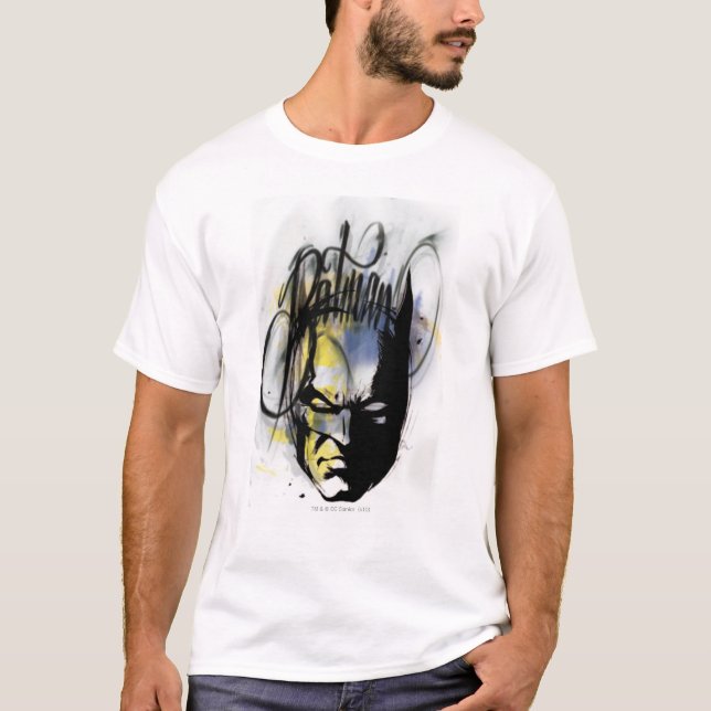 T-shirt Retrato de Batman Airbrush (Frente)