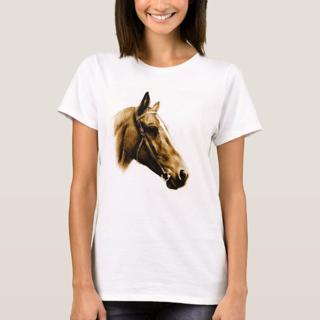 T-shirt Retrato de Cavalo (Frente)