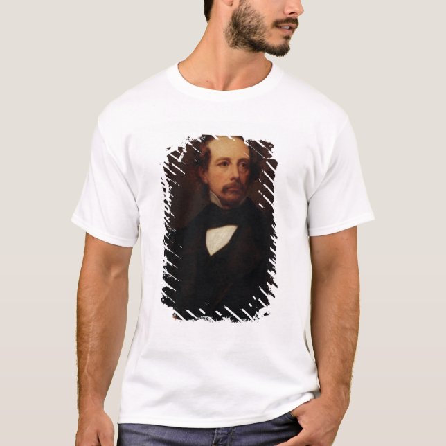 T-shirt Retrato de Charles Dickens 1855 (Frente)
