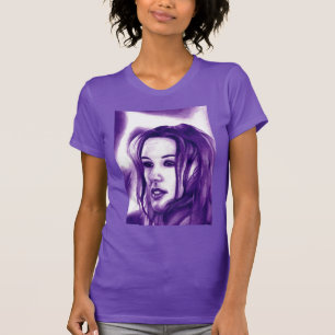 T-shirt Retrato de Mulher Púrpura Original