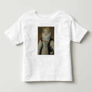 T-shirt Retrato de uma Dama Elizabetano com papagaio