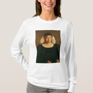 T-shirt Retrato de uma mulher com um Hairnet branco