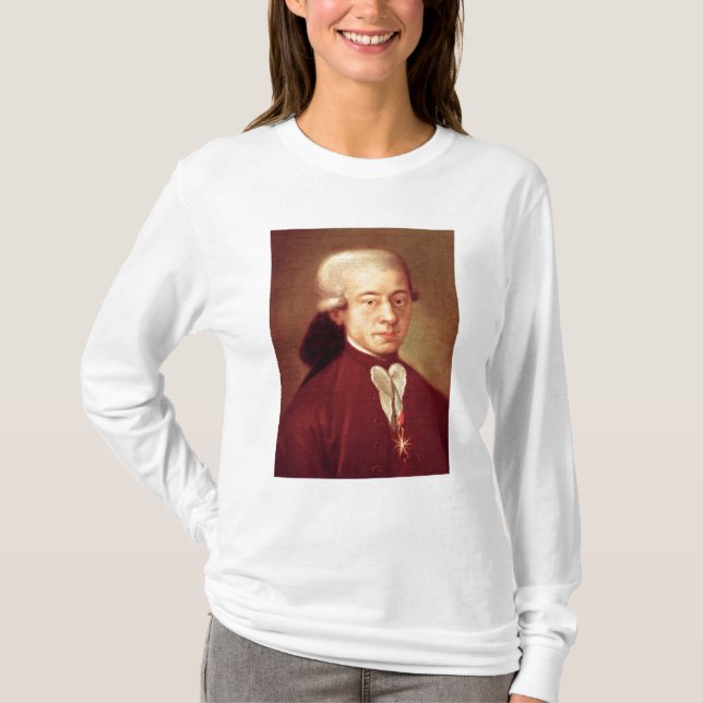 T-shirt Retrato de Wolfgang Amadeus Mozart depois de 1770 (Frente)