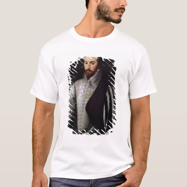 T-shirt Retrato do senhor Walter Raleigh 1588 (Frente)