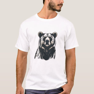 T-Shirt retrato do urso Grizzly