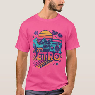 T-shirt Rétro Années 80 – Style Synthwave Vintage