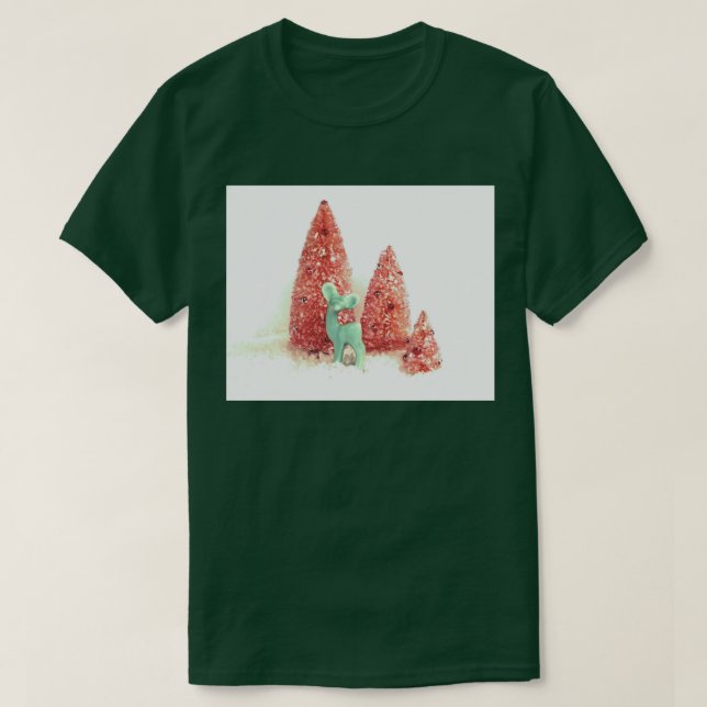 T-shirt Retro Christmas Deer (Frente do Design)