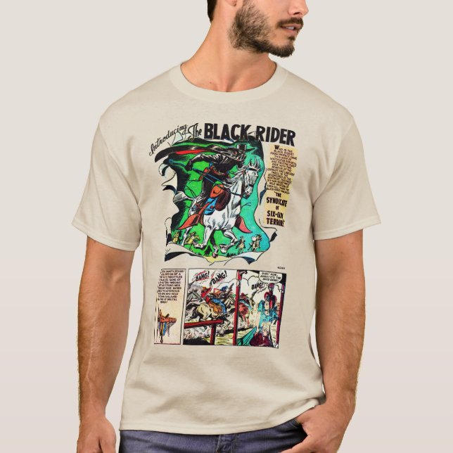 T-Shirt Retro Comic Strip Preto (Frente)