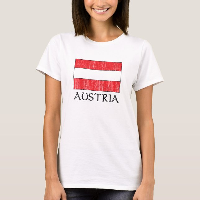 T-shirt retro da bandeira de Áustria (Frente)