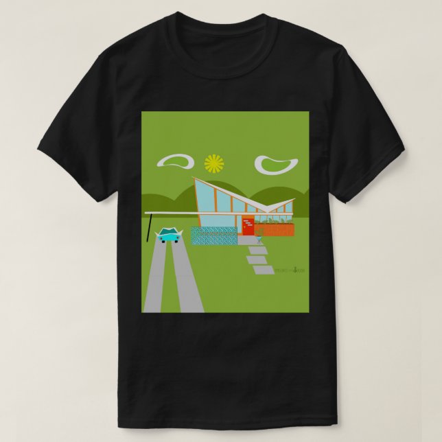 T-shirt retro da casa do Palm Springs (Frente do Design)