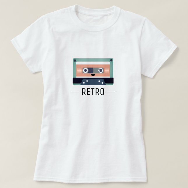 T-shirt retro da gaveta | de Kawaii | (Frente do Design)