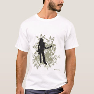 T-shirt retro da menina da rocha