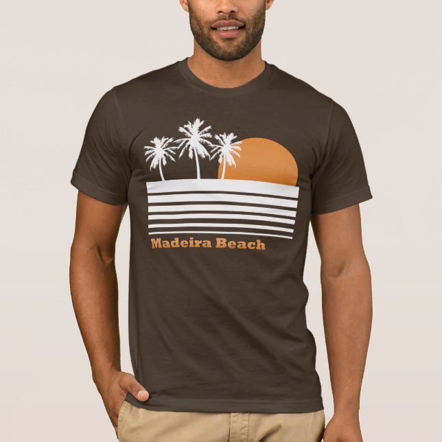 T-shirt retro da praia de Madeira (Frente)