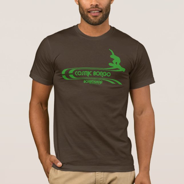 T-shirt retro da snowboarding dos bongos cósmicos (Frente)