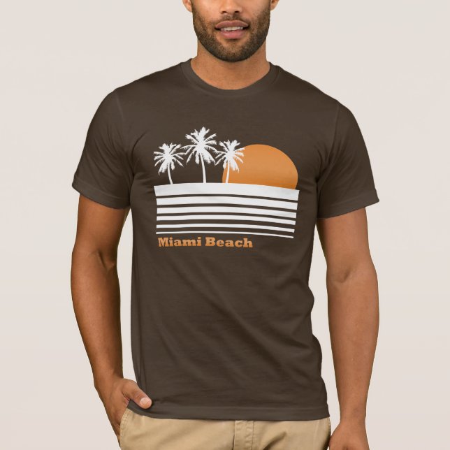 T-shirt retro de Miami Beach (Frente)