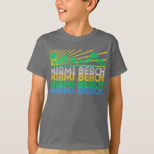 T-shirt retro de Miami Beach Florida do verde