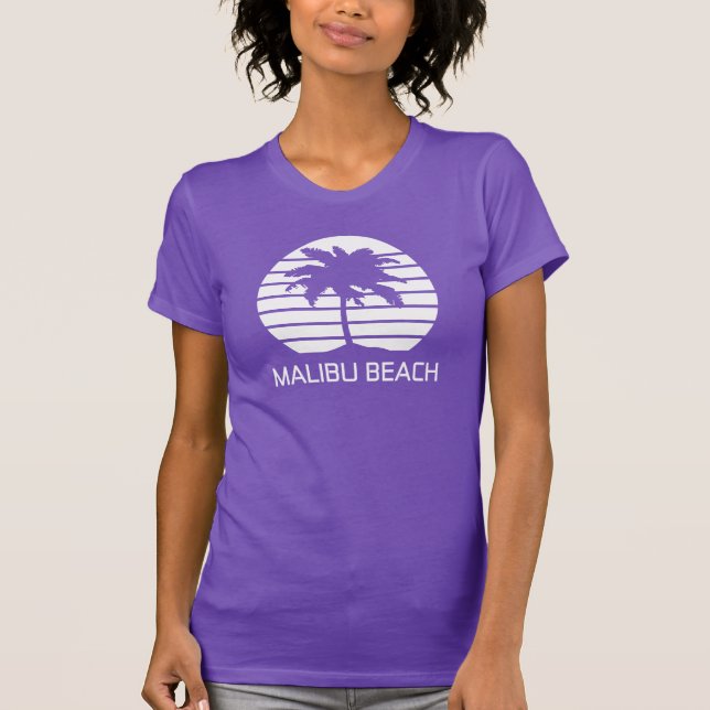 T-shirt Retro de praia Malibu (Frente)