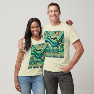 T-Shirt Retro Dive Da Barreira Do Excelente