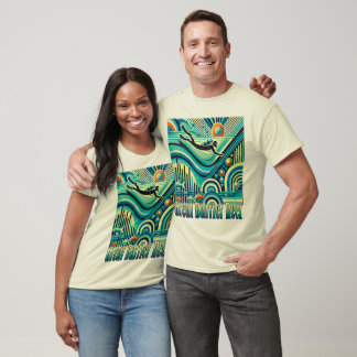 T-Shirt Retro Dive Da Barreira Do Excelente
