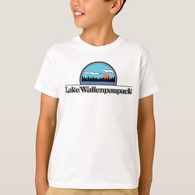 T-shirt retro do acampamento de Wallenpauapack do (Frente)