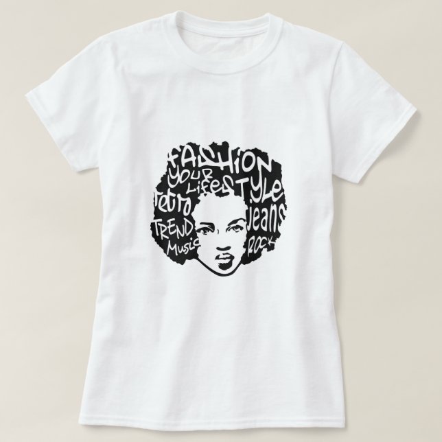 T-shirt retro do Afro (Frente do Design)