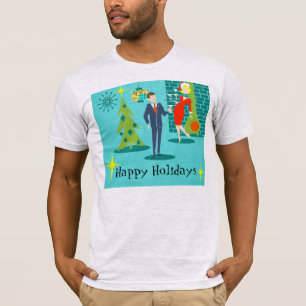 T-shirt retro do casal dos desenhos animados do