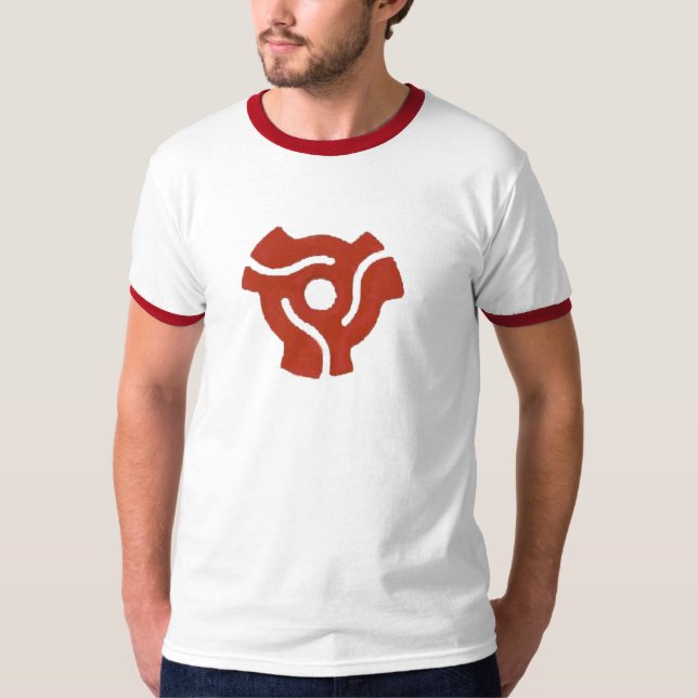 T-shirt retro do eixo do vermelho 45 (Frente)