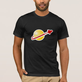 T-shirt retro do logotipo do espaço do vintage