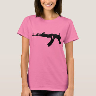 T-shirt retro do NY AK 47 das mulheres