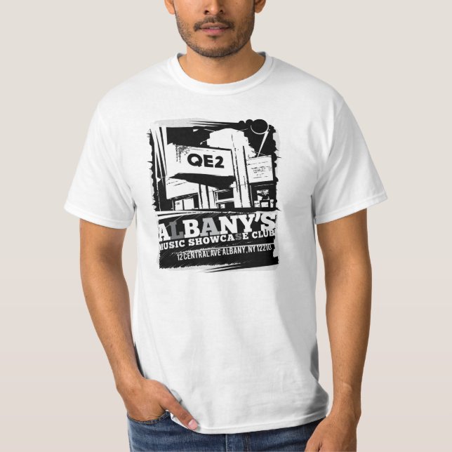 T-shirt retro do vintage de Albany QE2 (Frente)