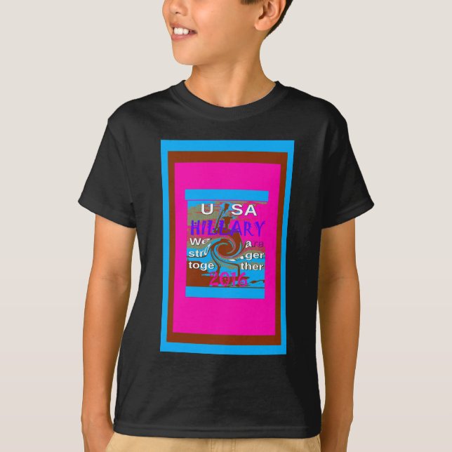 T-shirt Retro EUA Fortalece Juntos Abstrato (Frente)