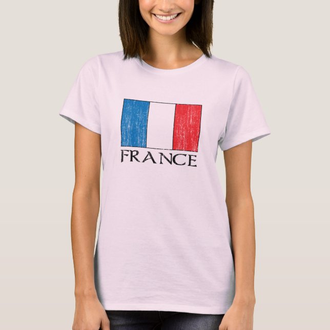 T-shirt Retro France Flag shirt (Frente)