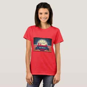 T-shirt Retro Grand Rapids Michigan Skyline