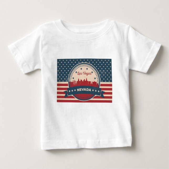T-shirt Retro Las Vegas Skyline (Frente)