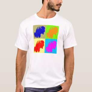 T-shirt Retro Pop Art Bison Buffalo Trabalho de arte