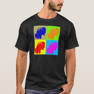 T-shirt Retro Pop Art Bison Buffalo Trabalho de arte