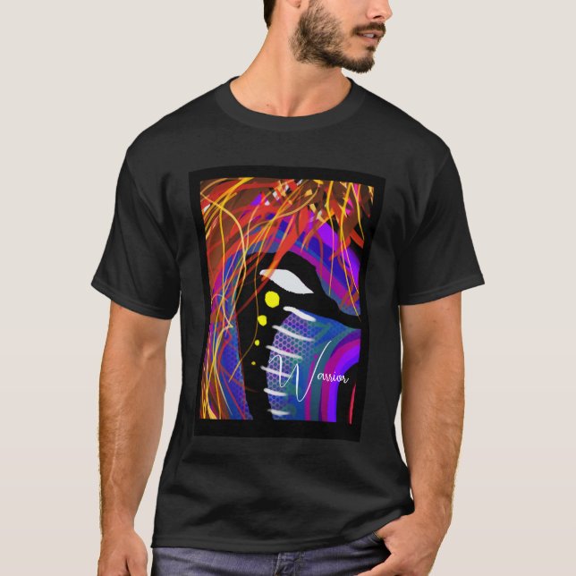 T-Shirt Retro Warrior Abstrato Vintage (Frente)
