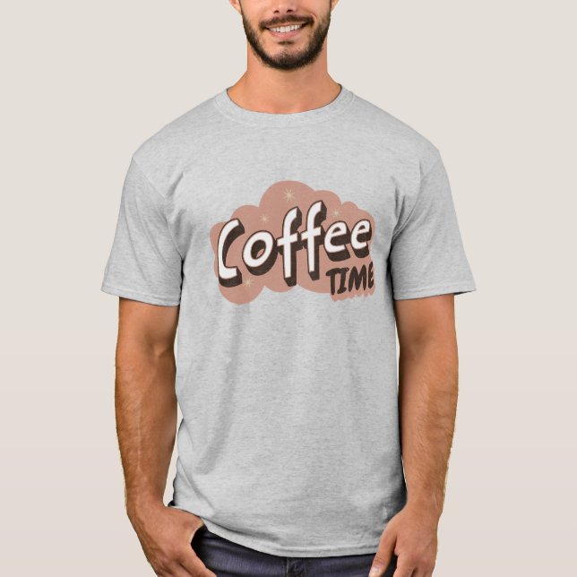 T-Shirt Retroativo Do Tempo Do Café (Frente)