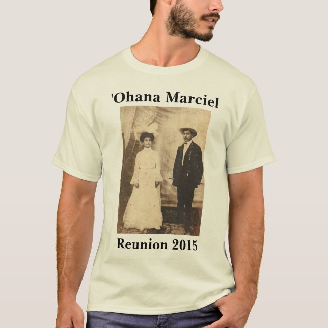 T-shirt Reunião 2015 de Marciel: ʻOhana de John & de Lydia (Frente)
