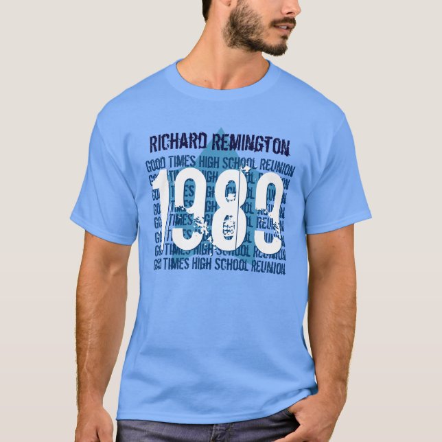 T-shirt Reunião de escola de 25 anos ESTRELA V14A de 1989 (Frente)